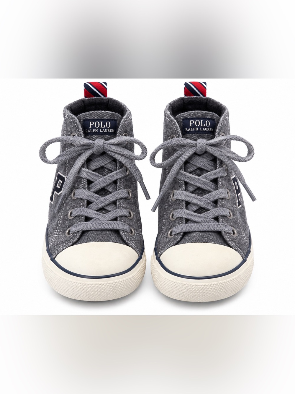 Polo Ralph Lauren Toddler High Top Sneakers Gray White Size 11.5